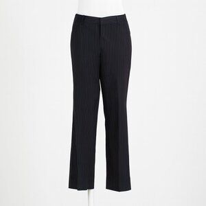 Women’s Navy Pinstripe Wide-Leg Pants – Size M | The Drop | Classic Elegance